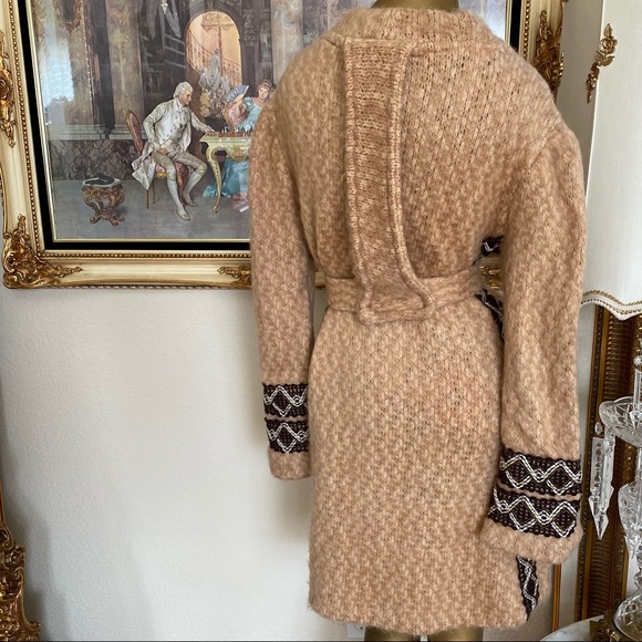 Merlin Castell Designer Wool Long Cardigan Sweater - Picture 3 of 9